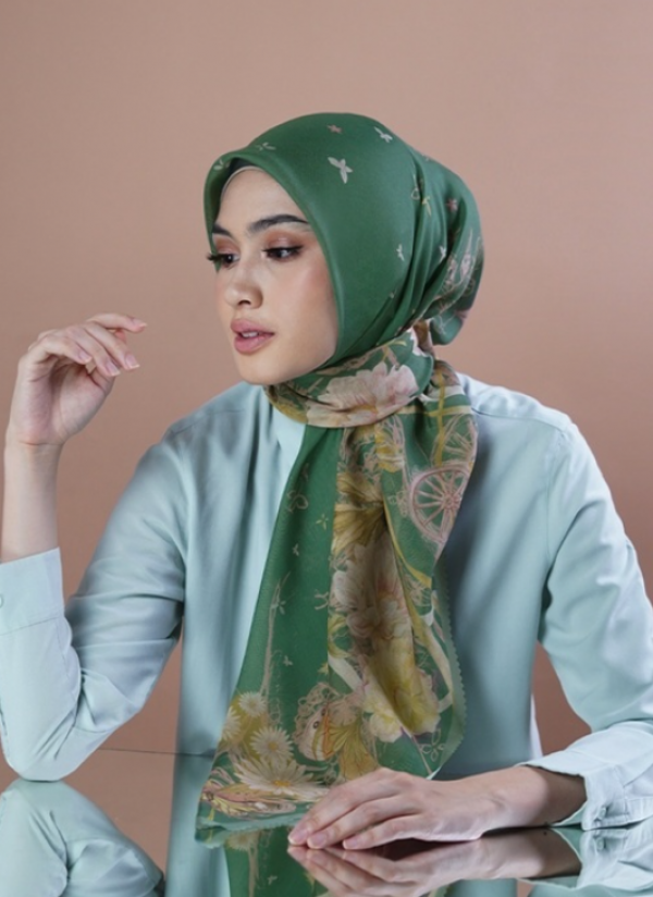 Motif daun hijau alami